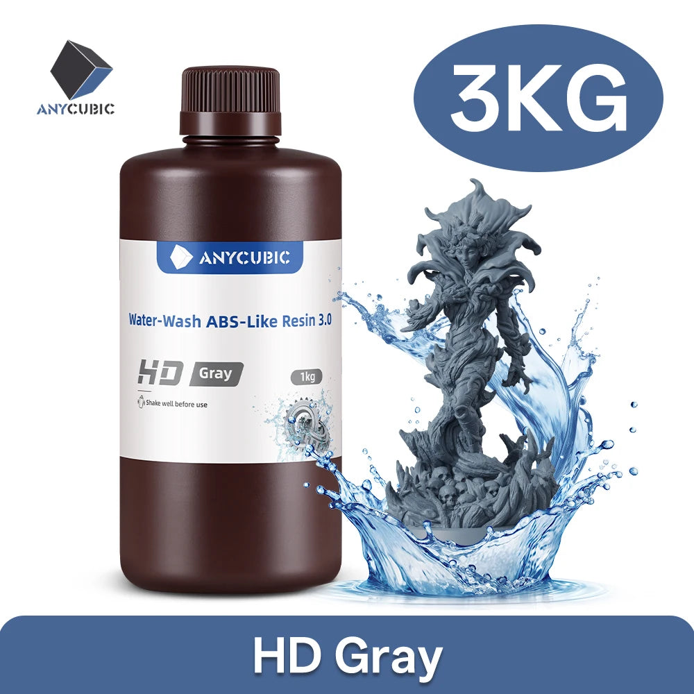 ANYCUBIC ABS-Like Resin 3.0 Water Washable For LCD 3D Printer High Accuracy Low Shrinkage Rate Photopolymer 3D Printing
