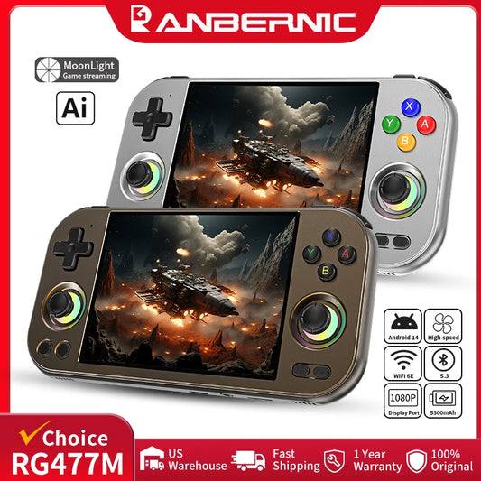 Anbernic RG 477M Handheld Games Console 4.7" LTPS In-Cell Touch Screen Aluminum Alloy Android 5300mAh Supports AI 1080p DP Out